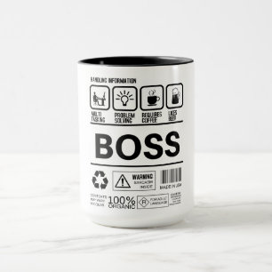 Funny Boss Handling Information Mug