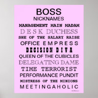 Funny Boss Poster | Office Sign | Female Boss Gift