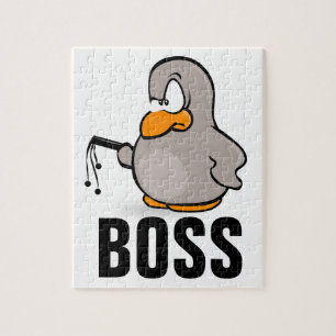 FUNNY BOSS PUZZLE, PENGUIN WITH WHIP JIGSAW PUZZLE
