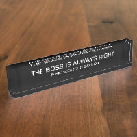 Funny Boss Secretary Desk Name Plate