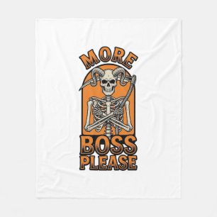 Funny Boss Skeleton Vintage Halloween Shirt_1 Fleece Blanket