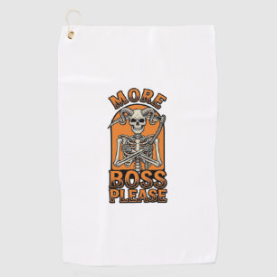 Funny Boss Skeleton Vintage Halloween Shirt_1 Golf Towel