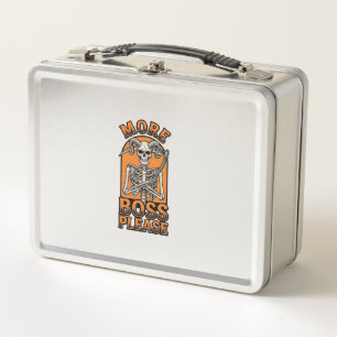 Funny Boss Skeleton Vintage Halloween Shirt_1 Metal Lunch Box