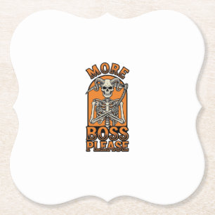 Funny Boss Skeleton Vintage Halloween Shirt_1 Paper Coaster