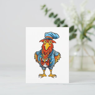 Funny Bossy Cartoon Rooster Card