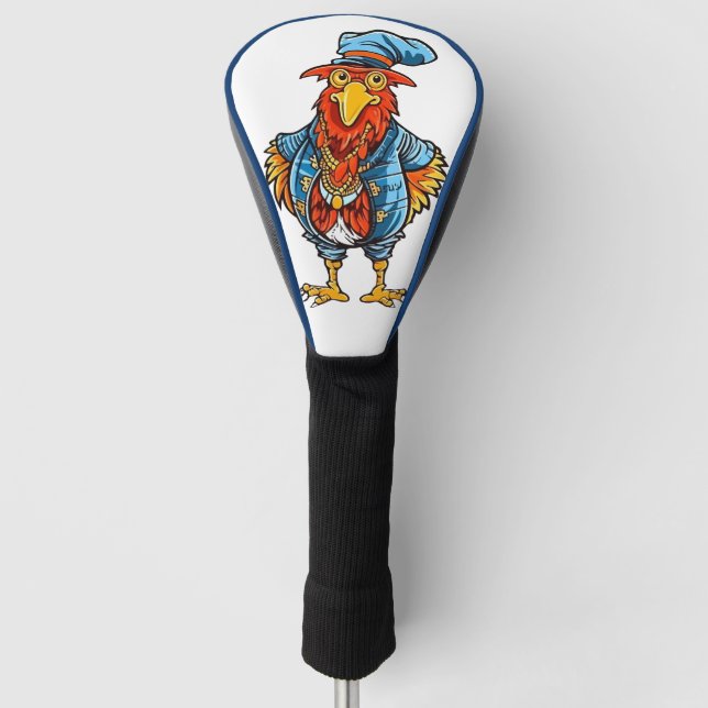 Funny Bossy Cartoon Rooster Golf Head Cover (Front)