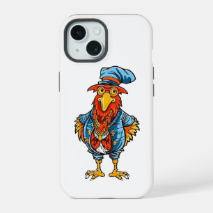 Funny Bossy Cartoon Rooster iPhone 15 Case