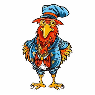 Funny Bossy Cartoon Rooster Photo Sculpture Magnet