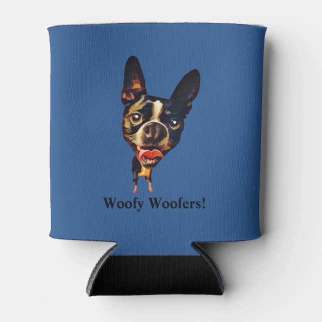 Funny Boston Terrier Can Cooler (Front)