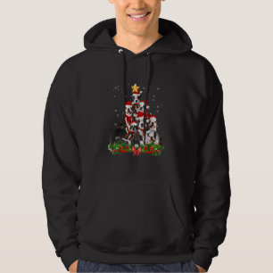 Funny Boston Terrier Dog Christmas Tree Gift Hoodie
