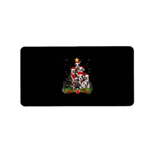 Funny Boston Terrier Dog Christmas Tree Gift Label