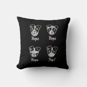 Funny Boston Terrier Gift Mouth Nose Mask Dogs T-S Cushion