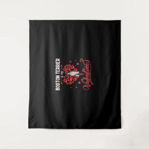 Funny Boston Terrier Is My Valentine Tapestry