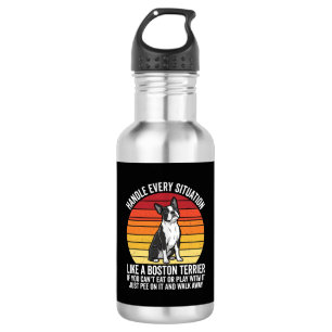 Funny Boston Terrier Retro Dog Attitude 532 Ml Water Bottle