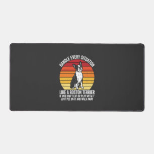 Funny Boston Terrier Retro Dog Attitude Desk Mat