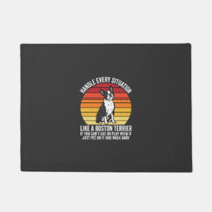 Funny Boston Terrier Retro Dog Attitude Doormat