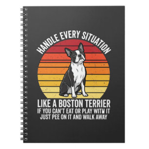 Funny Boston Terrier Retro Dog Attitude Notebook