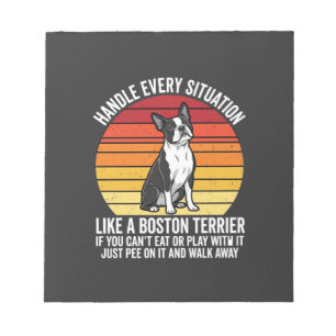 Funny Boston Terrier Retro Dog Attitude Notepad