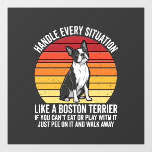 Funny Boston Terrier Retro Dog Attitude Window Cling