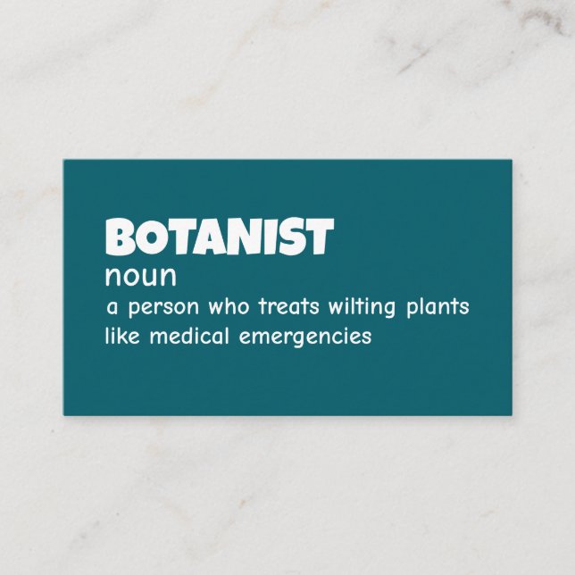 Funny Botanist Definition Business Card (Front)