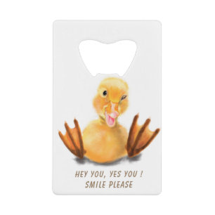 Funny Bottle Opener Happy Duck - Custom Text