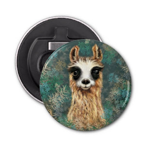 Funny Bottle Opener with Curious Llama