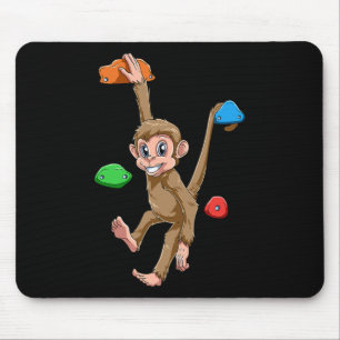 Funny Bouldering And Rock Climbing Monkey Mouse Mat