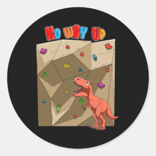 Funny Bouldering And Rock Climbing Trex Classic Round Sticker