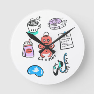 Funny Bouldering Art Print - Climbers’ Inside Joke Round Clock