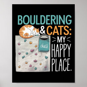 Funny Bouldering Cat – Rock Climbing And Cat Lover Poster
