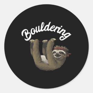 Funny Bouldering Sloth T Shirt Free Rock Climbing  Classic Round Sticker