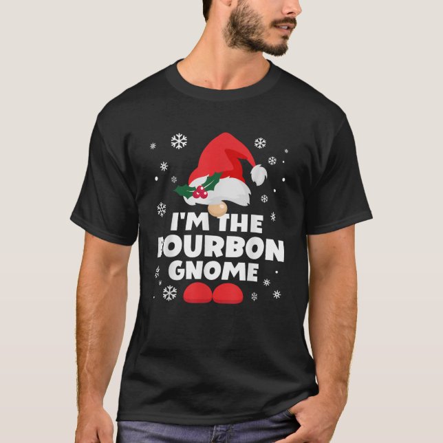 Funny Bourbon Gnome Family Matching Group Happy Ch T-Shirt (Front)