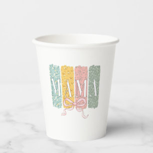Funny Bow Coquette Mama Flowers Mother’s Day Paper Cups
