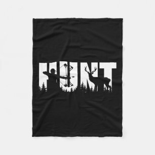 Funny Bow Hunting Deer For Hunter And Archery Hunt Fleece Blanket