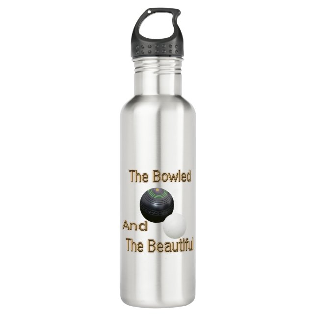 Funny Bowled Beautiful Lawn Bowls,  Water Bottle (Front)