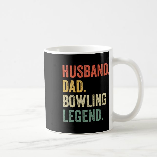 Funny Bowler Husnd Dad Bowling Legend Father's Day Coffee Mug (Right)