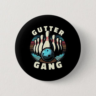 Funny Bowlers Gift For Men Women Vintage Gutter Ga 6 Cm Round Badge