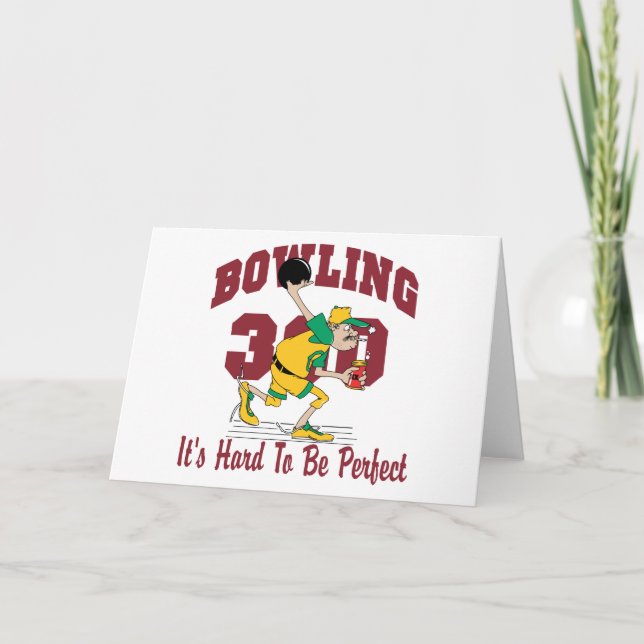 Funny Bowling 300 Holiday Card (Front)