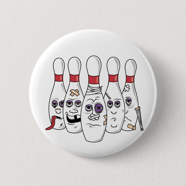 Funny Bowling 6 Cm Round Badge (Front)
