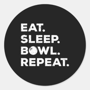 Funny Bowling Art For Men Women Kids Bowling Playe Classic Round Sticker