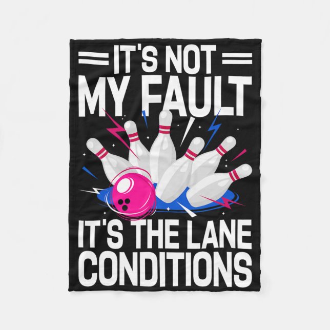 Funny Bowling Art For Women Men Bowler Bowling  Fleece Blanket (Front)