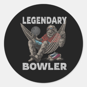 Funny Bowling Bowler Legendary Saying  Classic Round Sticker