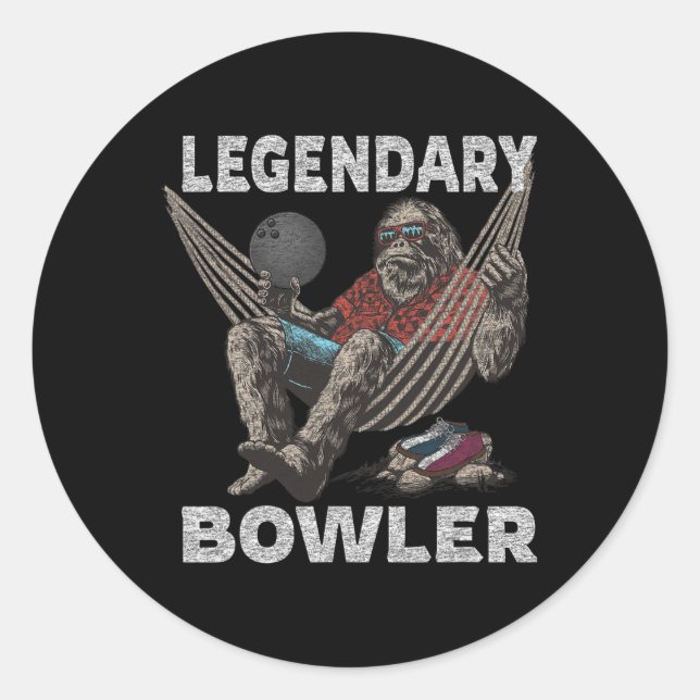 Funny Bowling Bowler Legendary Saying  Classic Round Sticker (Front)