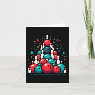 Funny Bowling Christmas Tree For Men Women Bowler Card