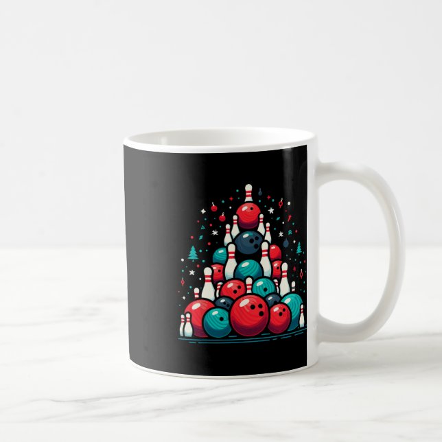 Funny Bowling Christmas Tree For Men Women Bowler  Coffee Mug (Right)