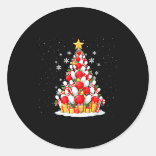 Funny Bowling Christmas Tree Lights Xmas For Men & Classic Round Sticker