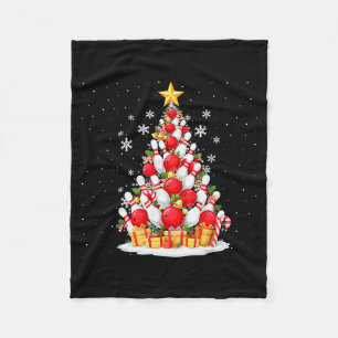 Funny Bowling Christmas Tree Lights Xmas For Men & Fleece Blanket