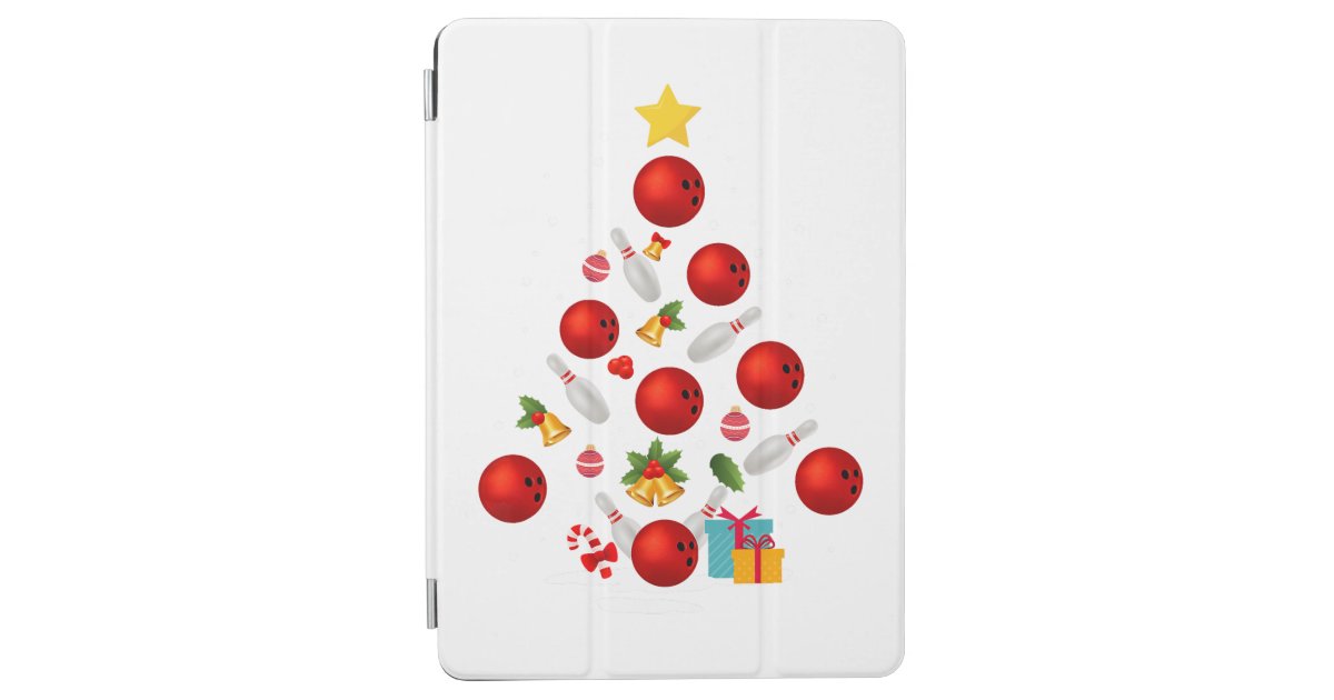 Funny Bowling Christmas Tree Lights Xmas Gifts For iPad Air Cover Zazzle