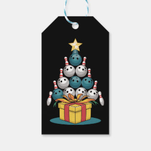Funny Bowling Christmas Tree Lights Xmas Gifts  Gift Tags