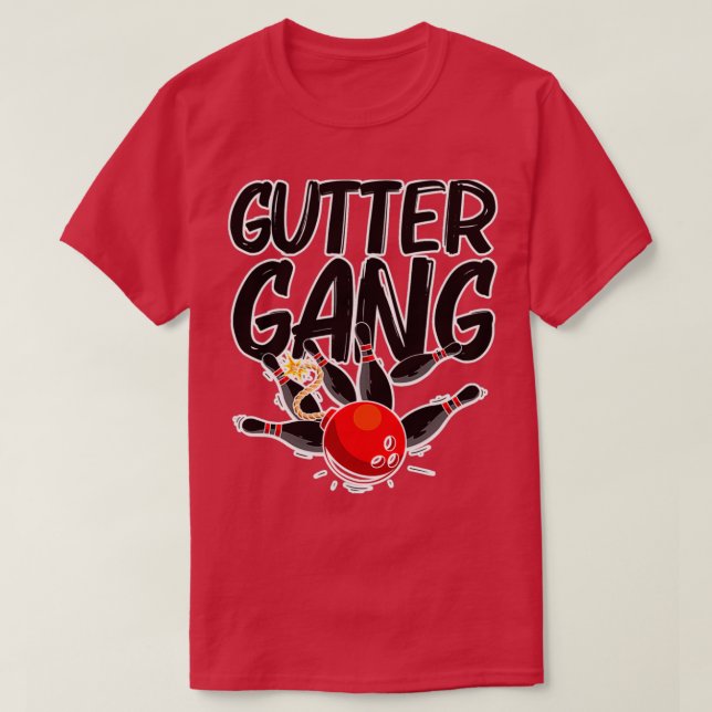 Funny Bowling Cool Gutter Gang Bowlers 1 T-Shirt (Design Front)